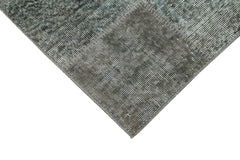Kirk Yama Grey Patchwork Cotton Wool Handmade Area Rug 2'10'' x 7'5''