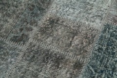 Kirk Yama Grey Patchwork Cotton Wool Handmade Area Rug 2'10'' x 7'5''