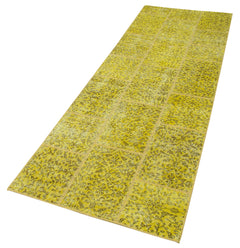 Kirk Yama Yellow Patchwork Cotton Wool Handmade Area Rug 2'10'' x 8'7''