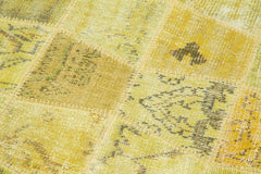 Kirk Yama Yellow Patchwork Cotton Wool Handmade Area Rug 3'3'' x 10'1''