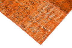 Kirk Yama Orange Patchwork Cotton Wool Handmade Area Rug 2'9'' x 9'9''