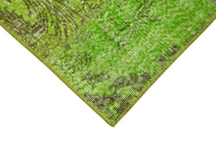 Kirk Yama Green Patchwork Cotton Wool Handmade Area Rug 2'10'' x 9'10''