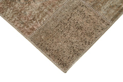 Kirk Yama Brown Patchwork Cotton Wool Handmade Area Rug 2'10'' x 9'11''