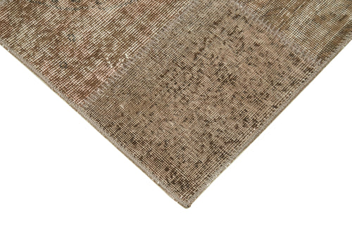 Kirk Yama Brown Patchwork Cotton Wool Handmade Area Rug 2'10'' x 9'11''