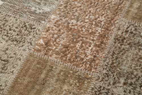 Kirk Yama Brown Patchwork Cotton Wool Handmade Area Rug 2'10'' x 9'11''