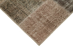 Kirk Yama Brown Patchwork Cotton Wool Handmade Area Rug 2'10'' x 10'0''