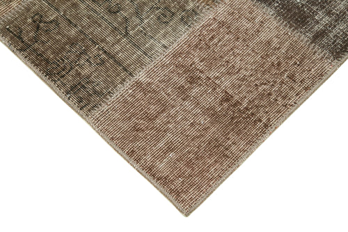 Kirk Yama Brown Patchwork Cotton Wool Handmade Area Rug 2'10'' x 10'0''