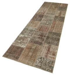 Kirk Yama Brown Patchwork Cotton Wool Handmade Area Rug 2'10'' x 10'0''