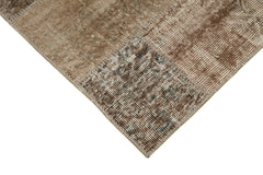 Kirk Yama Brown Patchwork Cotton Wool Handmade Area Rug 2'10'' x 10'0''