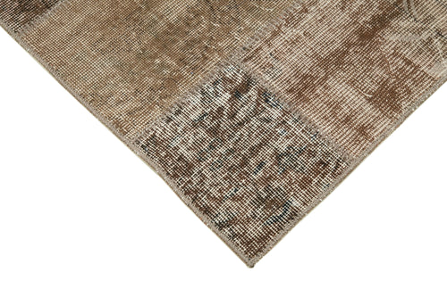Kirk Yama Brown Patchwork Cotton Wool Handmade Area Rug 2'10'' x 10'0''