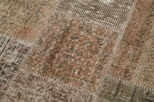 Kirk Yama Brown Patchwork Cotton Wool Handmade Area Rug 2'10'' x 10'0''