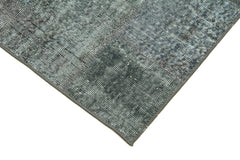 Kirk Yama Grey Patchwork Cotton Wool Handmade Area Rug 2'9'' x 10'0''