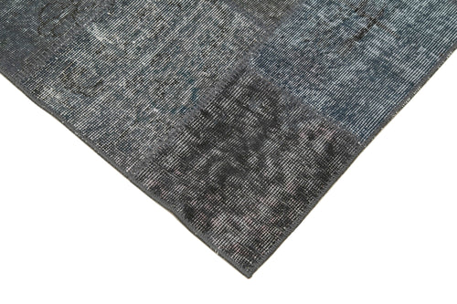 Handmade Area Rug – Kirk Yama Grey Patchwork Cotton Wool Vintage Carpet 2'9''x10'