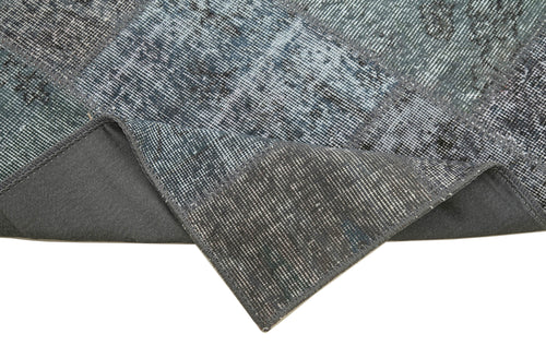 Handmade Area Rug – Kirk Yama Grey Patchwork Cotton Wool Vintage Carpet 2'9''x10'