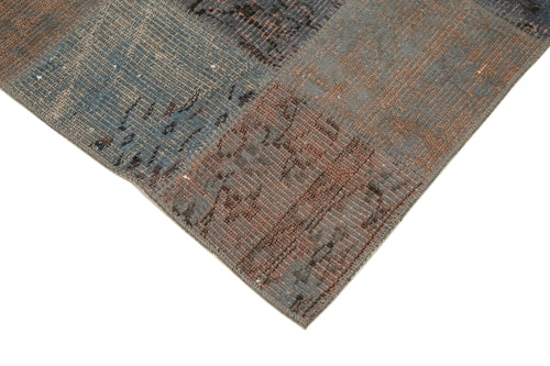 Kirk Yama Grey Patchwork Cotton Wool Handmade Area Rug 2'11'' x 9'8''