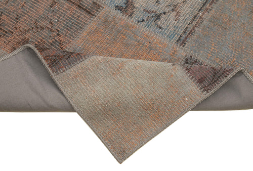 Kirk Yama Grey Patchwork Cotton Wool Handmade Area Rug 2'11'' x 9'8''