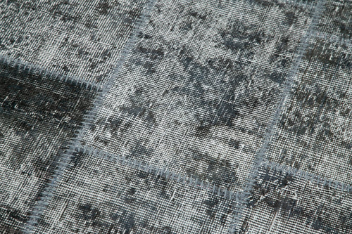 Kirk Yama Grey Patchwork Cotton Wool Handmade Area Rug 2'9'' x 10'0''