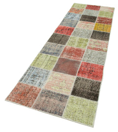 Kirk Yama Multy Patchwork Cotton Wool Handmade Area Rug 2'9'' x 9'8''