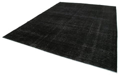 Handmade Area Rug | Persian Black Wool Cotton Classic Vintage Carpet 9'10"x13'1"