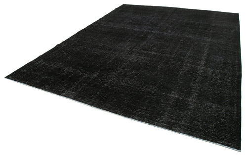 Handmade Area Rug | Persian Black Wool Cotton Classic Vintage Carpet 9'10"x13'1"