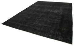 Handmade Area Rug – Persian Black Wool & Cotton Classic 9'10''x13'1'' Vintage