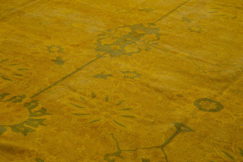 Tebriz Yellow Classic Cotton Wool Handmade Area Rug 14'0'' x 20'9''