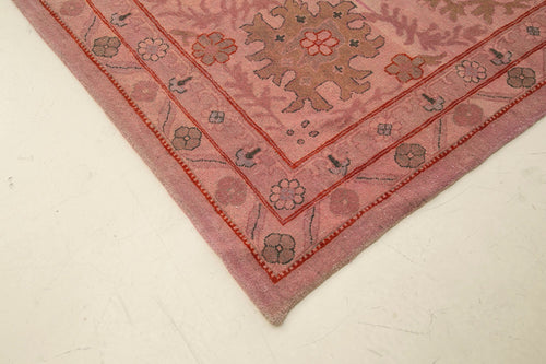 Tebriz Pink Classic Cotton Wool Handmade Area Rug 15'0'' x 25'1''