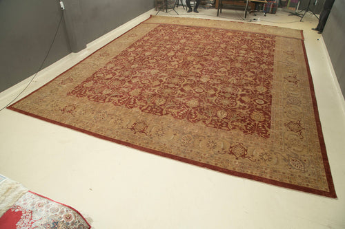 Tebriz Red Classic Cotton Wool Handmade Area Rug 17'2'' x 22'9''