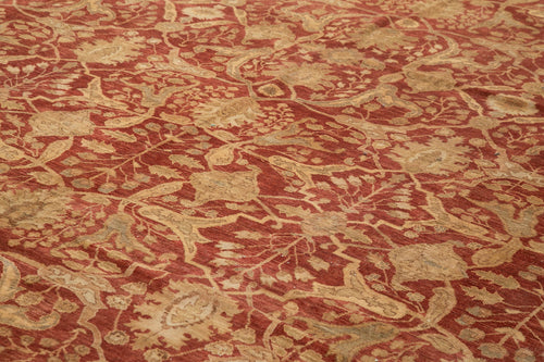 Tebriz Red Classic Cotton Wool Handmade Area Rug 17'2'' x 22'9''