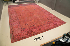 Tebriz Pink Classic Cotton Wool Handmade Area Rug 14'10'' x 23'10''