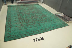 Tebriz Turquoise Classic Cotton Wool Handmade Area Rug 14'1'' x 25'10''