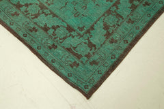 Tebriz Turquoise Classic Cotton Wool Handmade Area Rug 14'1'' x 25'10''