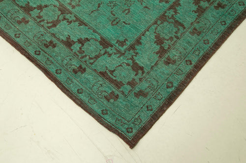 Tebriz Turquoise Classic Cotton Wool Handmade Area Rug 14'1'' x 25'10''