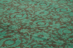 Tebriz Turquoise Classic Cotton Wool Handmade Area Rug 14'1'' x 25'10''
