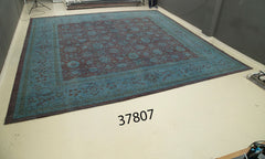 Tebriz Blue Classic Cotton Wool Handmade Area Rug 17'7'' x 18'7''