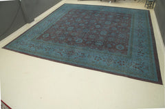 Tebriz Blue Classic Cotton Wool Handmade Area Rug 17'7'' x 18'7''