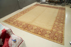 Tebriz Beige Classic Cotton Wool Handmade Area Rug 15'9'' x 25'3''