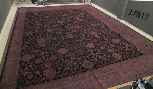 Tebriz Purple Classic Cotton Wool Handmade Area Rug 21'6'' x 24'6''