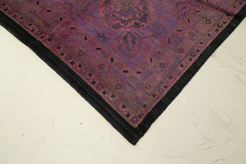 Tebriz Purple Classic Cotton Wool Handmade Area Rug 21'6'' x 24'6''