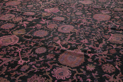 Tebriz Purple Classic Cotton Wool Handmade Area Rug 21'6'' x 24'6''