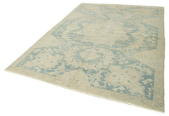 Handmade Area Rug – Persian Classic Beige Cotton Wool Vintage Carpet 6'11''x10'4''