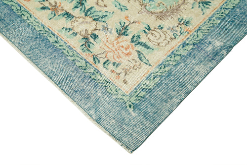 Kayseri Vintage Blue Vintage Cotton Wool Handmade Area Rug 7'0'' x 10'3''