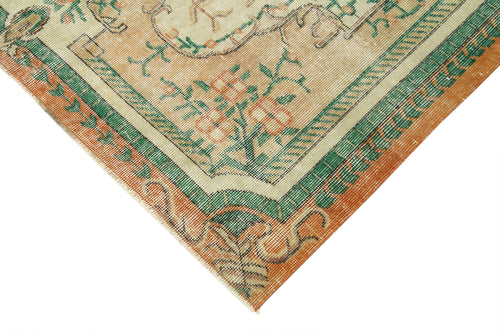 Kayseri Vintage Beige Vintage Cotton Wool Handmade Area Rug 5'5'' x 9'3''