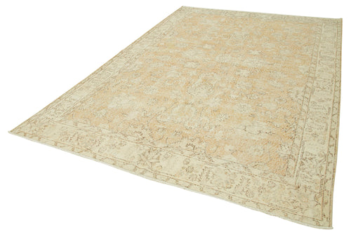 Kayseri Vintage Beige Vintage Cotton Wool Handmade Area Rug 7'0'' x 10'6''