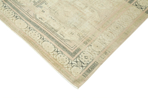 Kayseri Vintage Beige Vintage Cotton Wool Handmade Area Rug 6'7'' x 9'9''