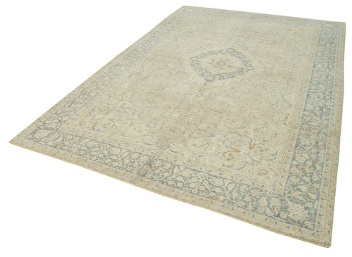 Kayseri Vintage Beige Vintage Cotton Wool Handmade Area Rug 6'7'' x 10'1''