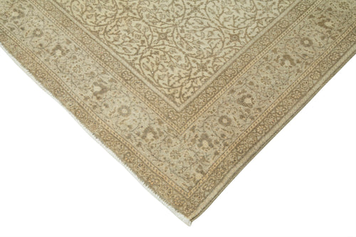Kayseri Vintage Beige Vintage Cotton Wool Handmade Area Rug 6'4'' x 9'4''
