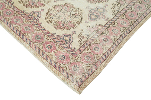 Kayseri Vintage Beige Vintage Cotton Wool Handmade Area Rug 6'11'' x 9'10''