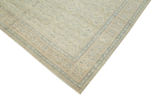 Kayseri Vintage Beige Vintage Cotton Wool Handmade Area Rug 6'4'' x 9'7''