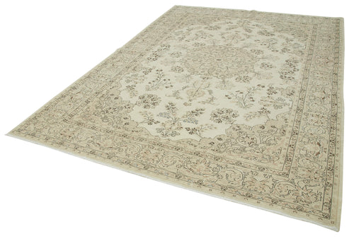 Kayseri Vintage Beige Vintage Cotton Wool Handmade Area Rug 7'1'' x 10'0''
